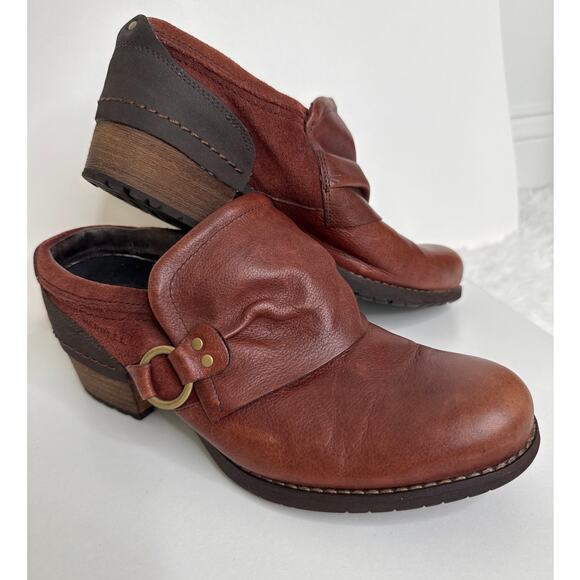 Merrell Shiloh Leather Harness Mule Slip-On Clogs western cowgirl brown 10 - Picture 12 of 14